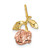 Image of 14K Yellow Gold with White & Pink Plating Rose Flower Slide Charm