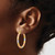 Image of 30.1mm 14K Yellow Gold with White & Pink Plating Shiny-Cut 3.0mm Hoop Earrings