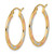 Image of 14K Yellow Gold with White & Pink Plating Shiny-Cut Hoop Earrings TF1443