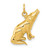 Image of 14K Yellow Gold Wolf Charm