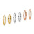 Image of 14k Yellow, White & Rose Gold 3-pair Hoop Earrings Set