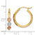 Image of 14k Yellow, White & Rose Gold Polished & Satin Flower Hoop Earrings TF1508