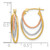 Image of 21.2mm 14k Yellow, White & Rose Gold Shiny-Cut Graduated 3 Ring Hoop Earrings