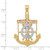 Image of 14K Yellow, White & Rose Gold Shiny-Cut w/ Textured Mariners Cross Pendant C3932