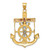 Image of 14K Yellow, White & Rose Gold Shiny-Cut w/ Textured Mariners Cross Pendant C3932