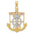 Image of 14K Yellow, White & Rose Gold Shiny-Cut w/ Textured Mariners Cross Pendant C3932