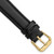 Image of 14mm 6.75" Black Italian Leather Gold-tone Buckle Watch Band