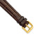 Image of 14mm 6.75" Brown Matte Alligator Style Grain Leather Gold-tone Buckle Watch Band
