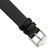 Image of 15mm 7.5" Flat Black Leather Silver-tone Buckle Watch Band
