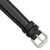 Image of 16mm 6.75" Short Black Smooth Leather Silver-tone Buckle Watch Band