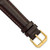 Image of 16mm 6.75" Short Brown Smooth Leather Gold-tone Buckle Watch Band