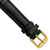 Image of 16mm 7.5" Black Crocodile Style Leather Chrono Gold-tone Buckle Watch Band