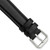 Image of 16mm 7.5" Black Italian Leather Silver-tone Buckle Watch Band