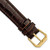 Image of 16mm 7.5" Brown Croc Style Leather Dark Stitch Gold-tone Buckle Watch Band