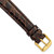 Image of 16mm 7.5" Brown Genuine Crocodile Leather Gold-tone Buckle Watch Band