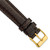 16mm 7.5 inch Brown Genuine Lizard Leather Gold-tone Buckle Watch Band