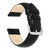 Image of 16mm 8.5" Black Long Smooth Leather Silver-tone Buckle Watch Band
