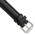 Image of 16mm 8.5" Black Long Smooth Leather Silver-tone Buckle Watch Band