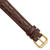 Image of 16mm 8.5" Long Brown Alligator Style Grain Leather Gold-tone Buckle Watch Band