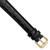 Image of 16mm 9.5" Black Alligator Style Grain Leather Gold-tone Buckle Watch Band