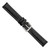 Image of 17mm 7.5" Black Leather White Stitch Silver-tone Buckle Watch Band