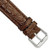 Image of 17mm 7.5" Brown Alligator Style Grain Leather Silver-tone Buckle Watch Band