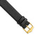 Image of 17mm 7.5" Flat Black Lizard Style Grain Leather Gold-tone Buckle Watch Band