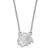 Image of 18" 10K White Gold NHL Chicago Blackhawks Small Pendant Necklace LogoArt 1W015BLA-18