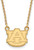 Image of 18" 10K Yellow Gold Auburn University Small Pendant w/ Necklace LogoArt (1Y015AU-18)