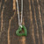18 inch 13mm Natural Untreated Nephrite Jade Cutout Heart Pendant Necklace
