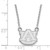 Image of 18" 14K White Gold Auburn University Small Pendant w/ Necklace by LogoArt 4W015AU-18
