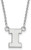 Image of 18" 14K White Gold University of Illinois Small Pendant Necklace LogoArt 4W015UIL-18
