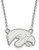 Image of 18" 14K White Gold University of Iowa Small Pendant Necklace by LogoArt 4W015UIA-18