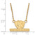 Image of 18" 14K Yellow Gold Eastern Illinois University Small Pendant w/ Necklace by LogoArt