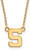 18" 14K Yellow Gold Michigan State University Sm Pendant Necklace LogoArt 4Y015MIS