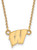 Image of 18" 14K Yellow Gold University of Wisconsin Sm Pendant Necklace LogoArt 4Y015UWI-18