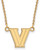 Image of 18" 14K Yellow Gold Villanova University Small Pendant Necklace LogoArt 4Y008VIL-18