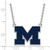 Image of 18" 925 Silver Michigan (University Of) Large Blue Enamel Pendant Necklace LogoArt