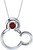 Image of 18" Disney 925 Silver Garnet January Birthstone Mickey Mouse Necklace