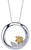18" Disney Yellow 925 Silver 1/20 ctw Diamond Lilo Stitch Ohana Family Necklace