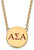 Image of 18" Gold Plated 925 Silver Alpha Sigma Alpha Sm Pendant Necklace LogoArt GP028ASI-18