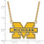 Image of 18" Gold Plated 925 Silver Michigan (University Of) Blue Enamel Necklace LogoArt