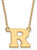 Image of 18" Gold Plated Sterling Silver Rutgers Small Pendant w/ Necklace by LogoArt