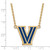 Image of 18" Gold Plated Sterling Silver Villanova U Large Enamel Pendant w/ LogoArt Necklace