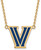 18" Gold Plated Sterling Silver Villanova U Large Enamel Pendant w/ LogoArt Necklace