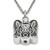 Image of 18" Stainless Steel April CZ Antiqued Urn Ash Holder Heart Simulated Birthstone Necklace