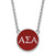 Image of 18" Sterling Silver Alpha Sigma Alpha Small Pendant Necklace by LogoArt SS030ASI-18