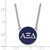 18" Sterling Silver Alpha Xi Delta Small Enamel Pendant Necklace LogoArt SS030AXD-18