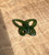 Natural Untreated 18 inch Sterling Silver Nephrite Jade Cutout Butterfly Pendant Necklace (2305H)
