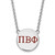 Image of 18" Sterling Silver Pi Beta Phi Small Enamel Pendant Necklace by LogoArt SS028PBP-18